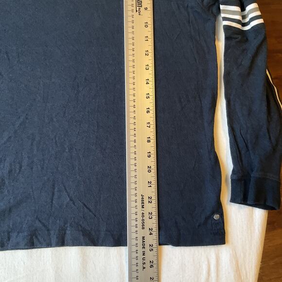 A/X Armani Exchange Women Sweatshirt XL (18/20) Navy Athleisure Striped Long - Picture 6 of 8